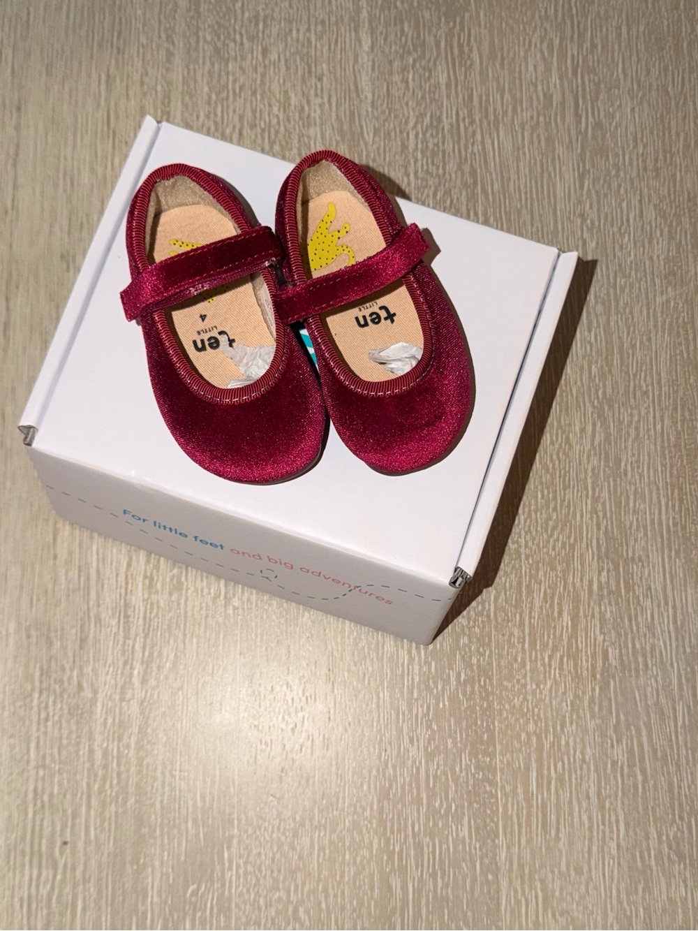 Ten Little Velvet Mary Jane Shoes in Burgundy - size US 4 NWT